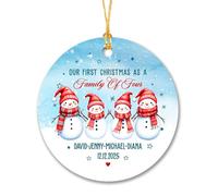 Il Nostro Primo Natale Da Famiglia Di Quattro Persone Addobbi Per Natale Con Cordino Ornamenti Di Albero Di Natale Ceramica Ornamento In Ceramica Natalizia