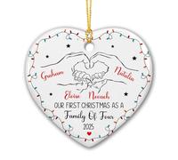 Il Nostro Primo Natale In Famiglia Di Quattro Persone Addobbi Per Natale Con Cordino Ornamento In Ceramica Natalizia Ceramica Ornamenti Di Albero Di Natale