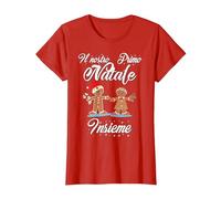 Il Nostro Primo Natale Insieme, Coppia Maglietta, Donna, Rosso, L