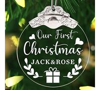 Il Nostro Primo Ornamento Di Nome Di Coppia Personalizzato Di Natale 2022 Ornamenti Per L'albero Di Natale Di Nozze in Vetro, Regalo Di Decorazione Natalizia Per Ornamento Di Natale Di Coppia Sposata