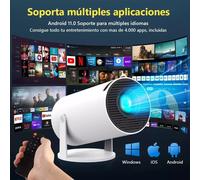 Il nuovissimo proiettore 2025 è un proiettore per la casa con correzione trapezoidale automatica e messa a fuoco manuale, nonché un proiettore cinematografico con Bluetooth 5.0 aggiornato e sistema op