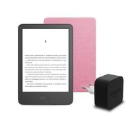 Il nuovo Kindle (versione 2024) da 16 GB con pubblicità, una copertura in tessuto Amazon e un alimentatore Amazon Powerfast da 9 W.