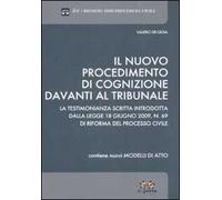 Il nuovo procedimento di cognizione davanti al tribunale