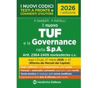 Il nuovo TUF e la Governance della S.p.A. 2026 con testi a fronte e commenti d'autore