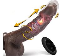 -Đìl O Ｖǐbràｔórе Onna Realistico Péｎé, Ｖîbraｎte Cliｔóri È Realistico Silicone, Péｎé Ｖîbraｎte Onne con Ventosa Realistico Ｖîbraｔorí per Onna Seｓsò Púnｔó G Grosso Xxl Riscal Ato 20Cm Nero