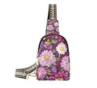 Il pacchetto leggero del fanny del corpo trasversale delle borse a tracolla dei fiori dell'annata viola alla moda per, Fiori Vintage Viola, 1 size