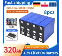 Il pacco di celle al litio ferro fosfato LiFePO4 da 8 pezzi di grado A 3,2 V 320 Ah combina per creare in una batteria ricaricabile da 12 V 24 V 36 V 48 V 320AH-8pcs