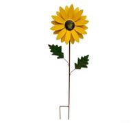 Il palo da giardino a margherita in metallo aggiunge fascino floreale a aiuole e prati con costruzione per un uso prolungato (giallo)