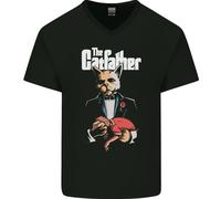 Il Papà Dei Gatti Maglietta In Cotone A V Divertente Parodia Per Uomo