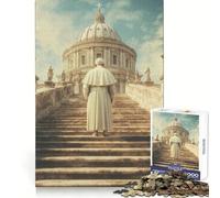Il Papa sale alla Cupola del Vaticano - Puzzle da 1000 pezzi per adolescenti - Memoria, Luce, Relax - Design - Assemblaggio - Decorazione murale 50x75cm