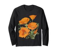 Il papavero della California Orange Wildflower Maglia a Manica