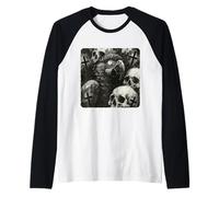 Il Pappagallo Vuole Un Halloween satanico con Orrore Gotico Maglia con Maniche Raglan