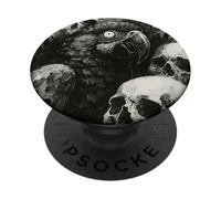 Il pappagallo vuole un Halloween satanico con orrore gotico PopSockets PopGrip Adesivo