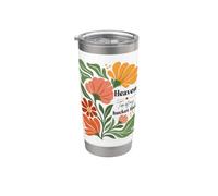 Il paradiso è in cima alla mia lista dei desideri, stile boho floreale retrò Bicchiere termico in acciaio inox doppia parete