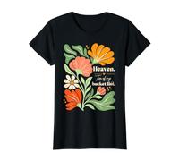 Il Paradiso è in Cima alla mia Lista dei Desideri, Stile Boho Floreale retrò Maglietta con Stampa Grafica Economica, Donna, Nero, L