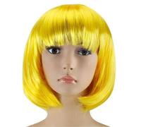 Il! Parrucca Caschetto Bob Multicolore (Giallo) 100% Poliestere Taglia Unica per Adulti e Ragazzi