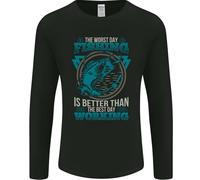 Il Peggior Giorno Di Pesca È Meglio Che Lavorare Uomo Maglietta A Maniche Lunghe