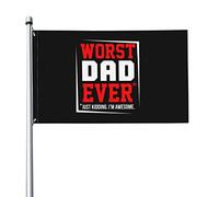 Il Peggior Papà Di Sempre, Sto Scherzando, Sono Fantastico Garden Flag Con 2 Occhielli Bandiere Da Giardino Resistente Alle Intemperie Bandiera Da Cortile Per Esterni Interni All'Aperto 90X150Cm