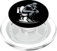 Il pensatore statua sul gabinetto Auguste Rodin divertente PopSockets PopGrip per MagSafe