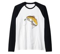 Il Pesce Gatto Mangia Esca, Pesca al Gatto Divertente Maglia con Maniche Raglan