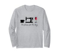 Il Piano per la Giornata: Coffee Sewing Machine Wine Glass Meme Maglia a Manica