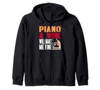 Il Pianoforte e Il Vino Mi Fanno Stare Bene Umorismo Felpa con Cappuccio