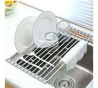 il piatto sopra il lavandino, Scolapiatti arrotolabile sopra il lavello, for lavare frutta e verdura, diverse misure(260 * 580mm)