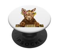 Il piccolo asinello dolce vuole venire da te disegnato Mumzy PopSockets PopGrip Adesivo