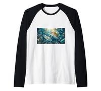 Il Piccolo Cacciatore Diventa predatore microscopico delle pulci d'Acqua della preda Maglia con Maniche Raglan