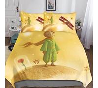 Il Piccolo Principe Copripiumino Stampato 3D Con Federe Set Di Biancheria Da Letto Per Con Chiusura A Cernierra Set Di Copripiumino in Microfibra Morbida Double(200x200cm)