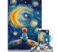 Il Piccolo Principe del Cielo Notturno Puzzle 1000 Pezzi per Adolescenti Regali,Giocattoli Giochi Educativi Antistress Ottimi Regali e Giocattoli 38x26cm