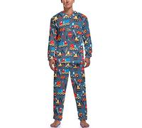 Il pigiama degli uomini dello scavatore dei camion della gru del veicolo della costruzione mette la parte superiore lunga della manica degli indumenti da notte e dei pantaloni di loungewear di