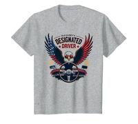 Il Pilota designato di Old Glory Maglietta, Bambini, Grigio Melange, 6 Anni