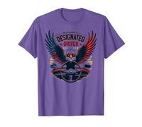 Il Pilota designato di Old Glory Maglietta, Uomo, Viola mélange, S
