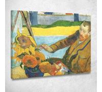 Il Pittore Dei Girasoli Vincent van Gogh, vvg83 quadro stampato su tela, Fine Art assemblato pronto da appendere 40x32 cm