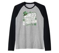 Il più Alto del Mondo Leprechaun St Patrick's Day Divertente Irlandese Maglia con Maniche Raglan