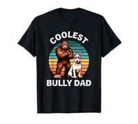 Il più bel cane Bull Terrier inglese Dad Retro Bigfoot Sasquatch Maglietta