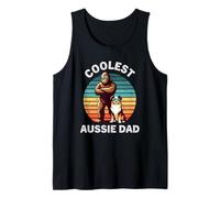 Il più bel cane Sasquatch Bigfoot Retro di Australian Shepherd Dad Canotta