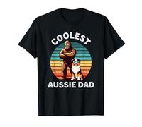Il più bel cane Sasquatch Bigfoot Retro di Australian Shepherd Dad Maglietta