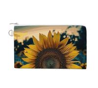 Il più bel portamonete con girasole con anello portachiavi carino borsa da viaggio portatile portachiavi portafoglio con cerniera per donne uomini, stile, taglia unica, floreale