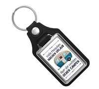 Il più cool andare in campeggio portachiavi con ciondolo in similpelle con roulotte pratico portachiavi come bella idea regalo per gli amici che amano fare con il camper, multicolore