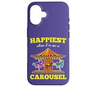 «Il più felice quando sono su una giostra» Citazione Merry-Go-Round Ride Custodia per iPhone 16