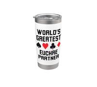 Il più grande compagno euchre del mondo scherzo divertente giocatore euchre Bicchiere termico in acciaio inox doppia parete