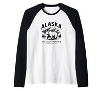 Il più Grande Stato degli Stati Uniti Alaska, L'Ultima frontiera dell'America, Fauna Selvatica Maglia con Maniche Raglan