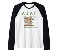 Il più Lento Possibile, Bradipo con caffè, Stile di Vita Corpo Maglia con Maniche Raglan