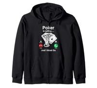 Il poker sta chiamando e devo andare Funny Poker Felpa con Cappuccio
