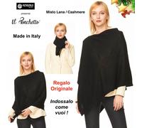 Il Ponchetto Coprispalle Misto Lana Cashmere Donna Wool Poncho CC-PONC20-087