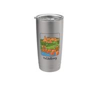 Il ponte del castello di Heidelberg, la scimmia della Germania, souvenir della città vecchia Bicchiere termico in acciaio inox doppia parete