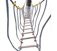 Il Ponte Sospeso per Esterni è Realizzato in Legno E Corda di Lon Spessa 16 Mm con Una capacità di Carico Estremamente Elevata. È Adatto per Asili Nido E attività All'aperto., 4m