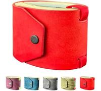 Il portafoglio per contanti, fatto a mano, in pelle, ad accesso rapido, pratico cinturino con chiusura magnetica, porta soldi in pelle, Rosso, As shown, Minimalista